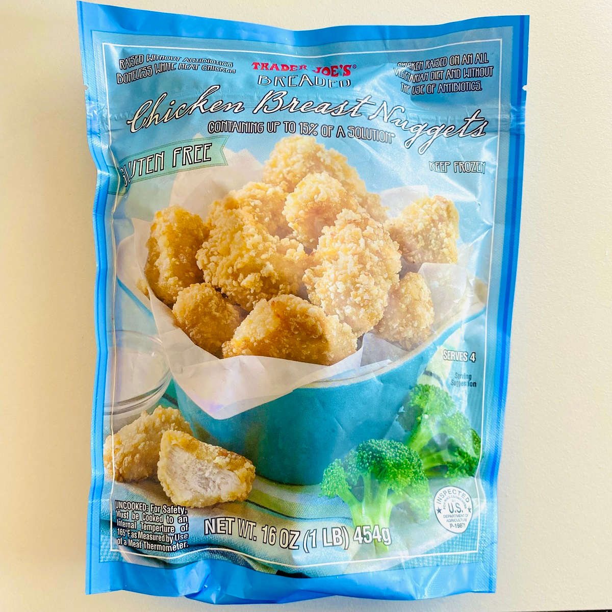 bag of trader joes frozen chicken nuggets