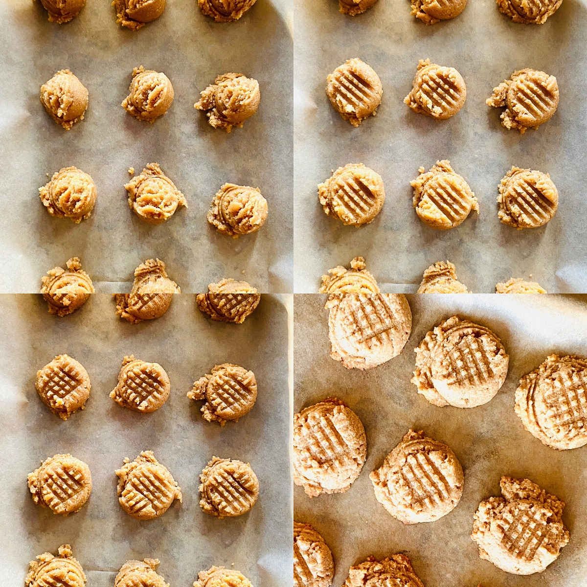 almond flour peanut butter cookie process shots
