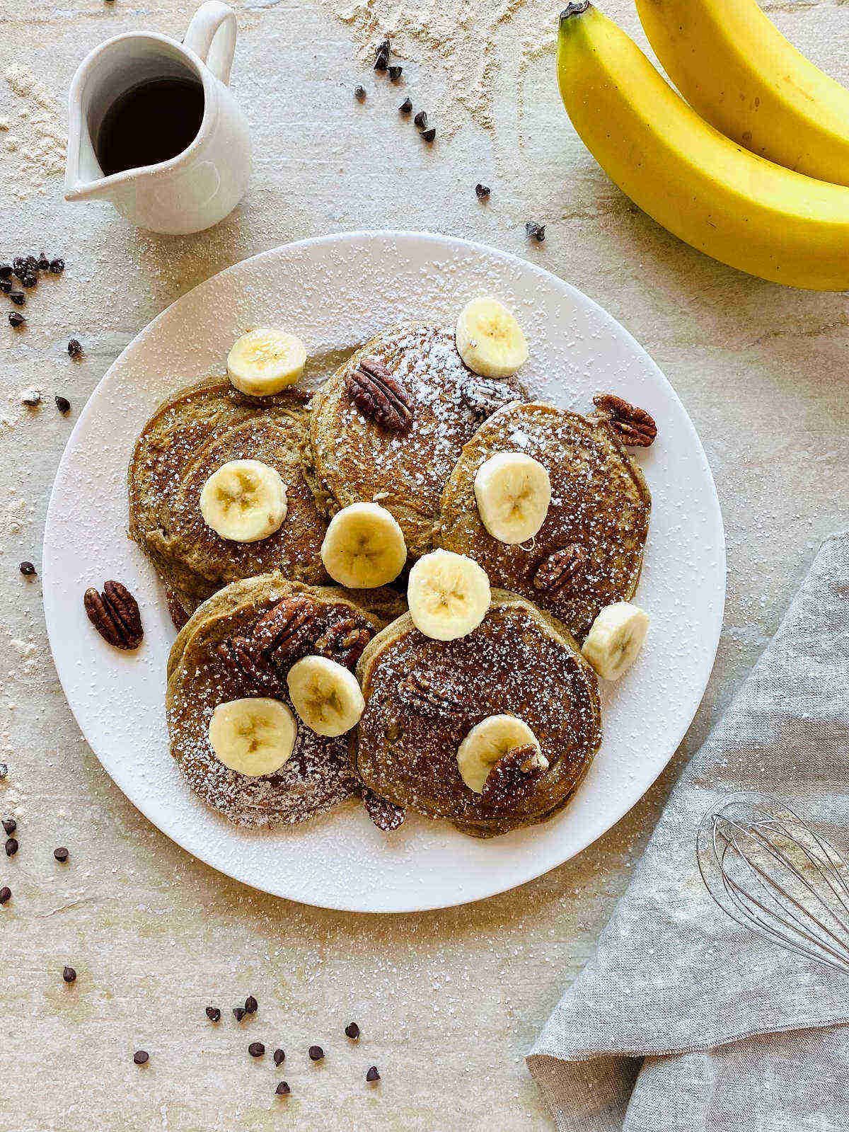 banana flour pancakes on plate