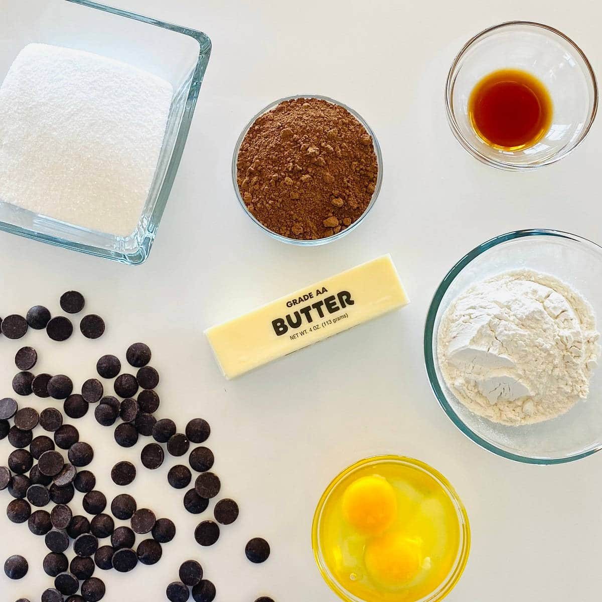 brownie blondies - brownie batter ingredient shot
