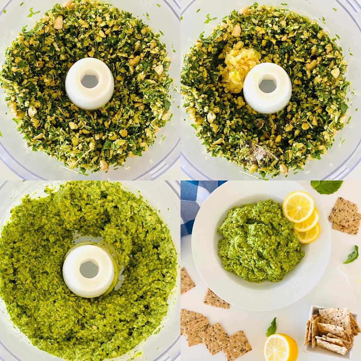 process shots 5-8 to make pesto with cashews