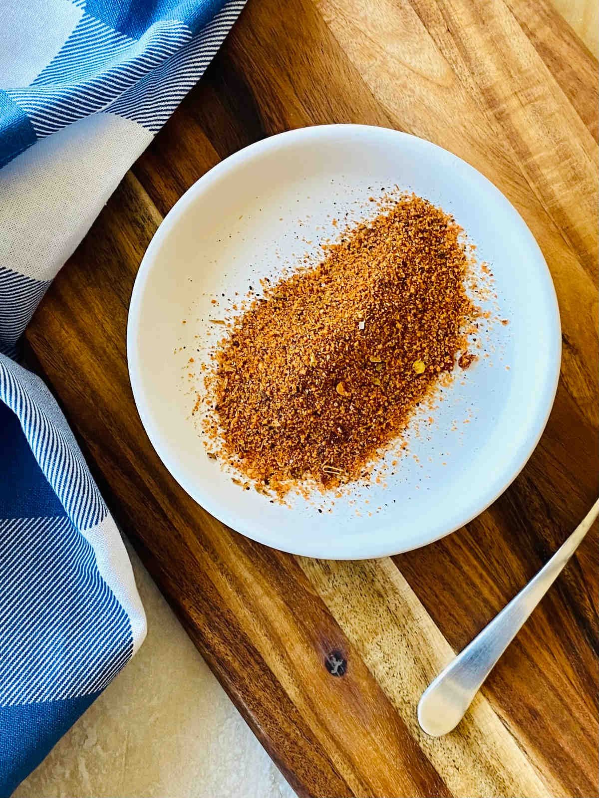 chicken wing dry rub on a plate