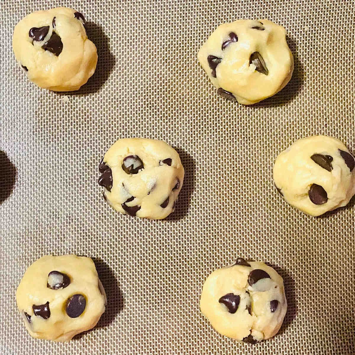 chocolate chip cookie recipe without brown sugar on a baking sheet