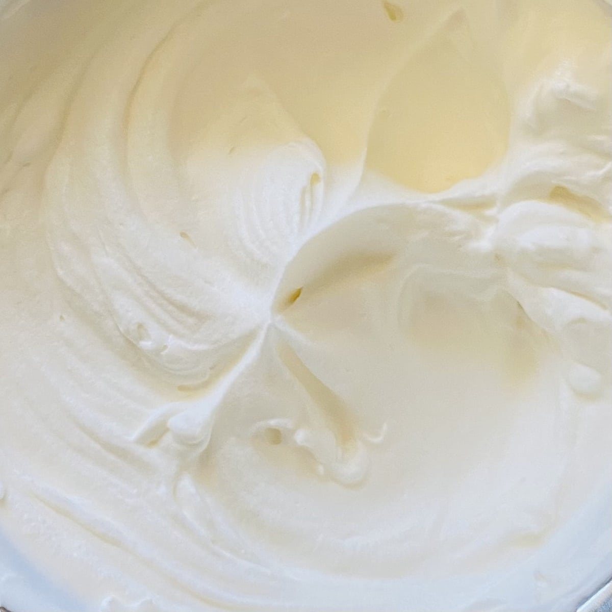 whipped cream beat to stiff peaks