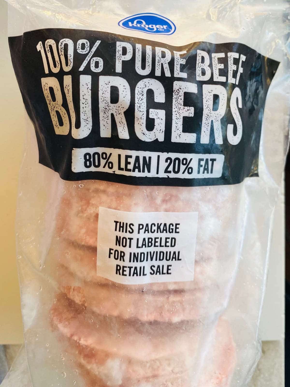 kroger frozen burgers in package