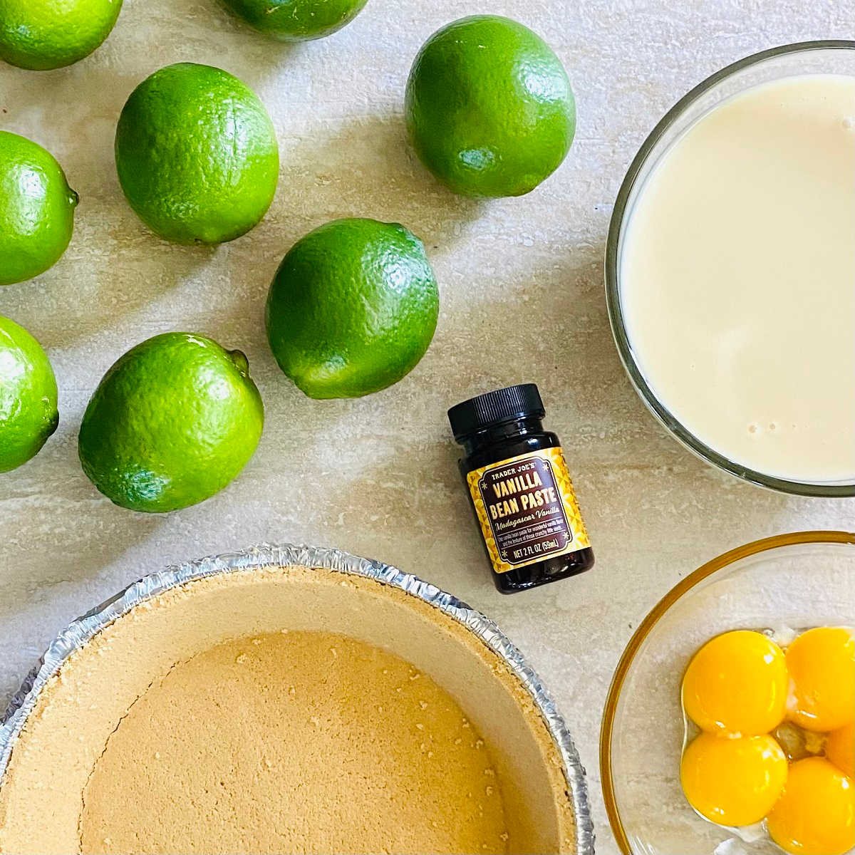 ingredients to make gluten free key lime pie