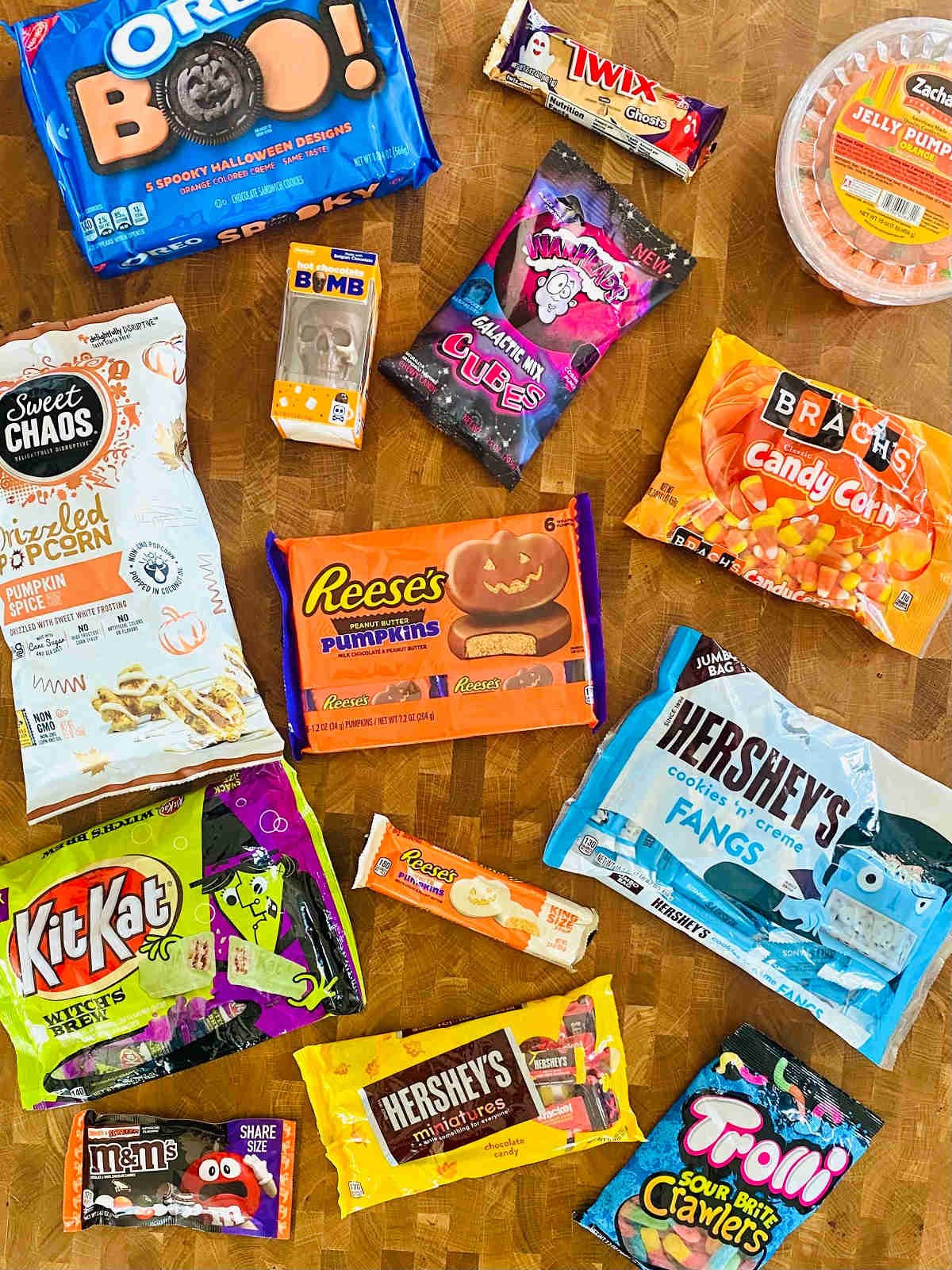 different types of candy to make halloween charcuterie board
