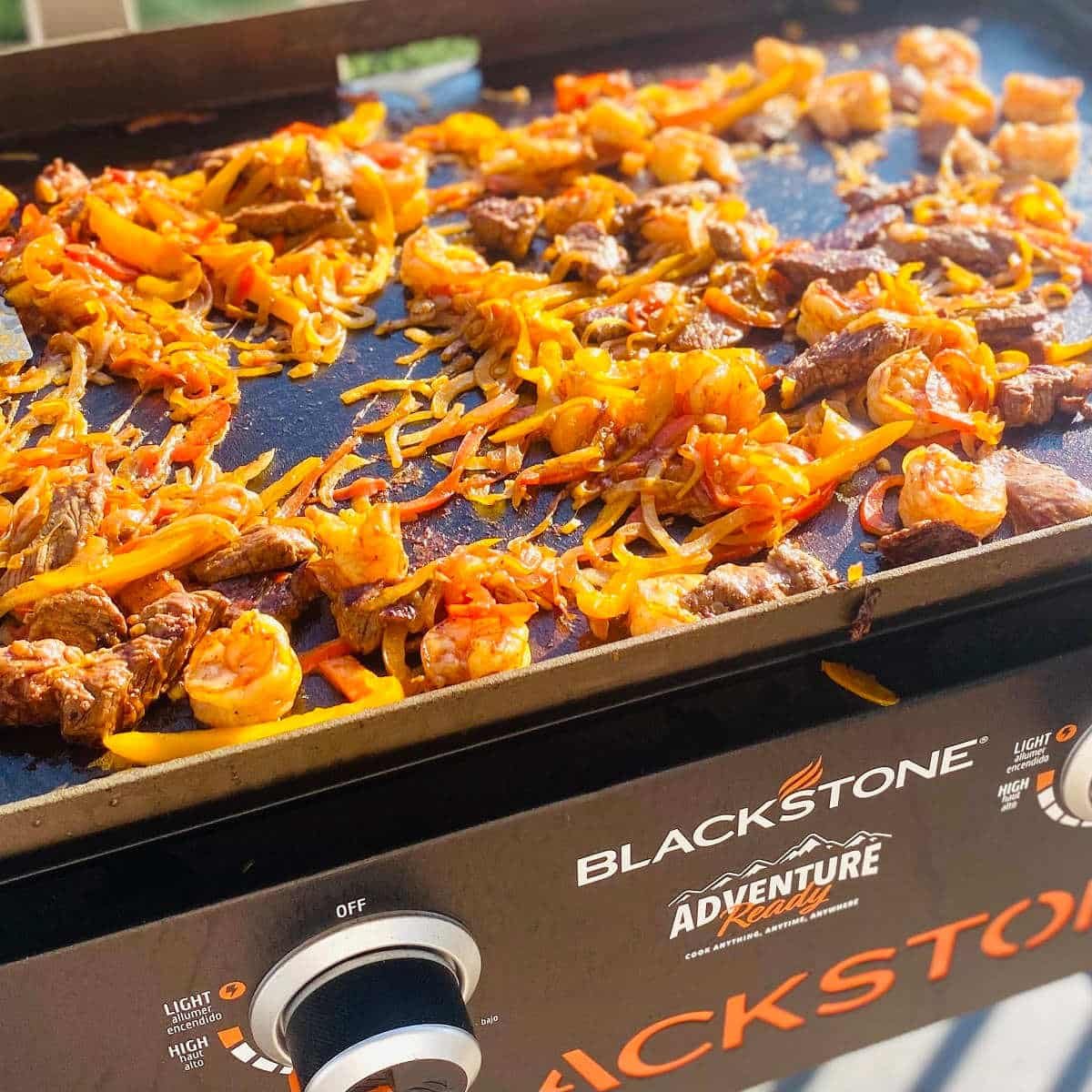 Fajitas on Blackstone.
