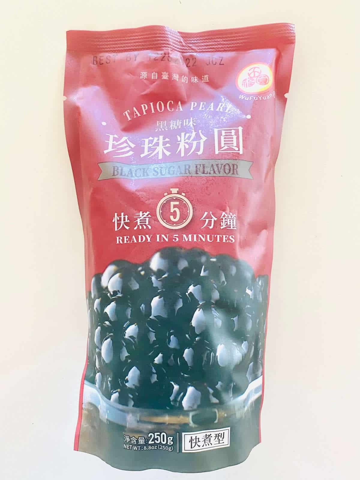 bag of easy cook tapioca bubble boba pearls