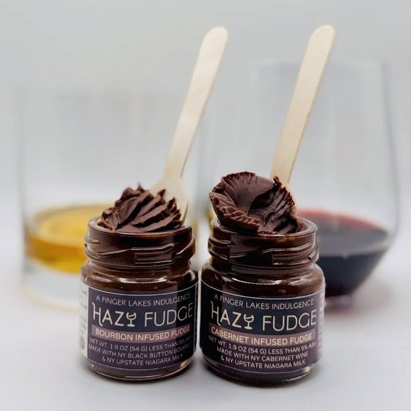 hazy fudge jars.