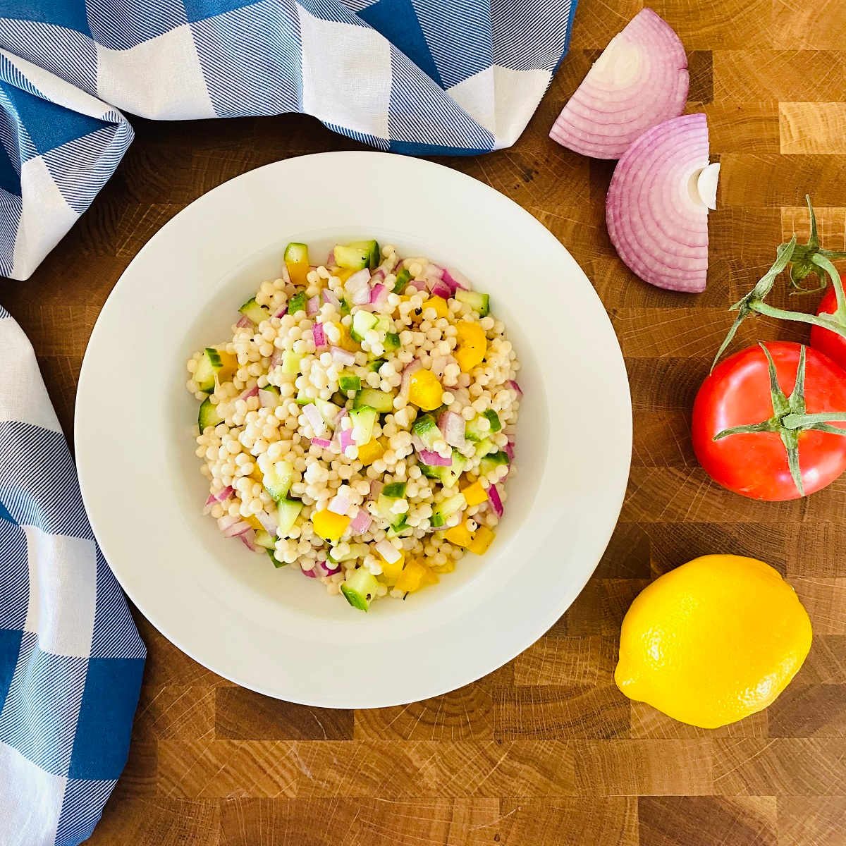 instant pot pearl couscous in a bowl
