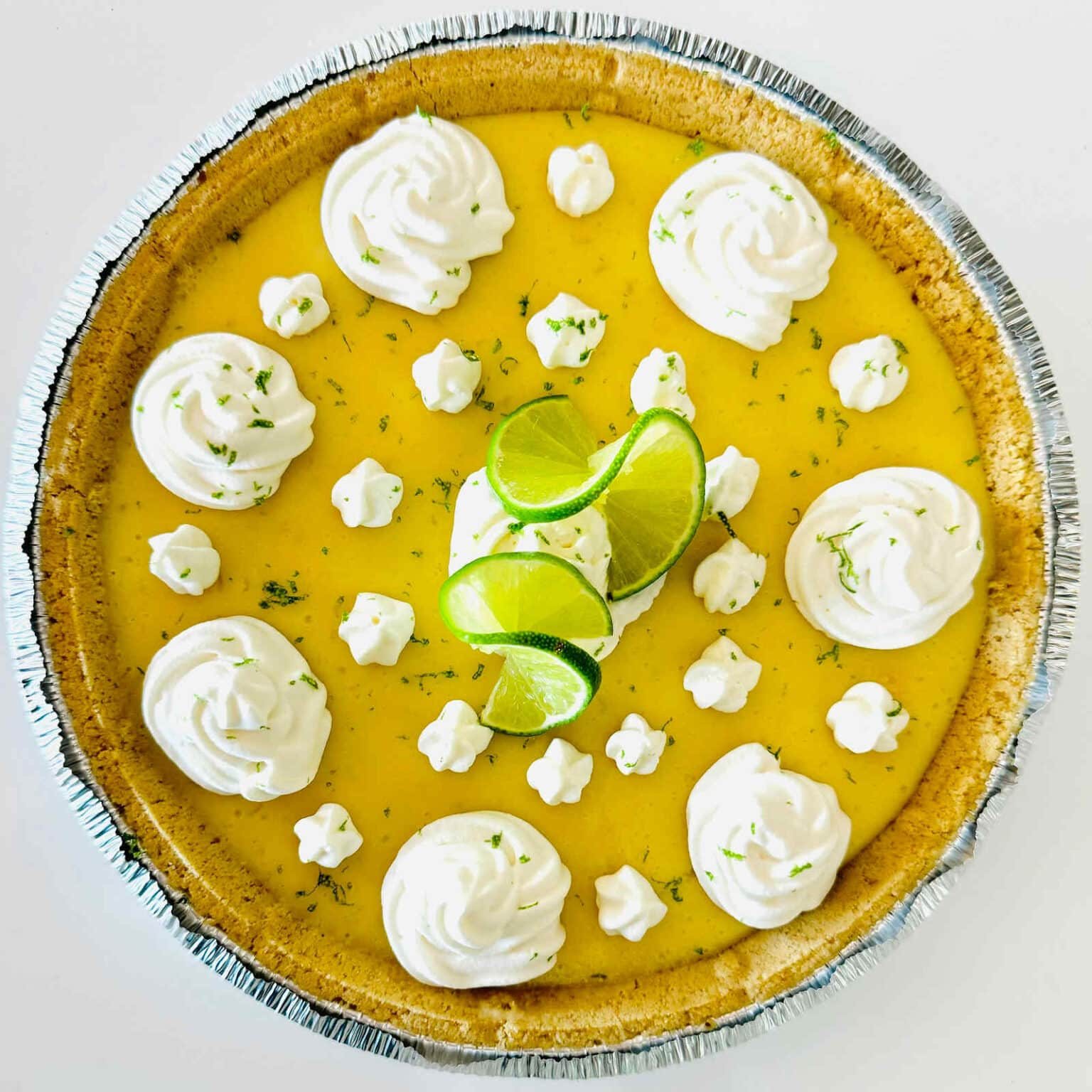 key lime pie in a store bought premade graham cracker crust.