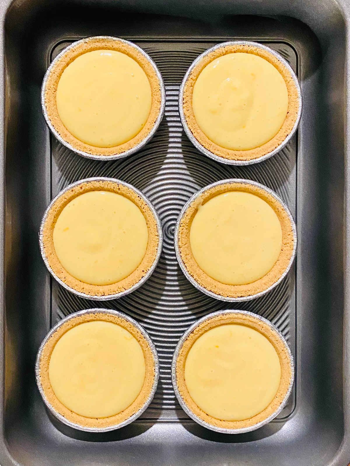 process shot of lemon pie with condensed milk