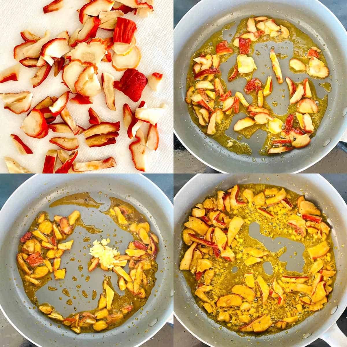 process shots showing how to make sautéed lobster mushroom recipe