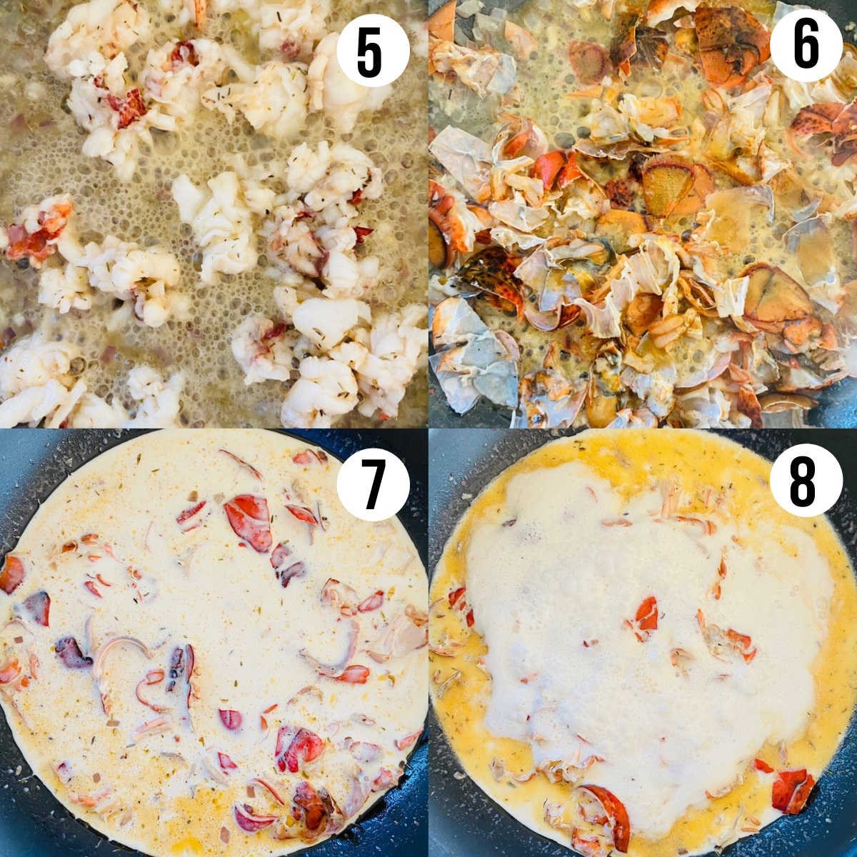 lobster ravioli sauce process shots 5-8