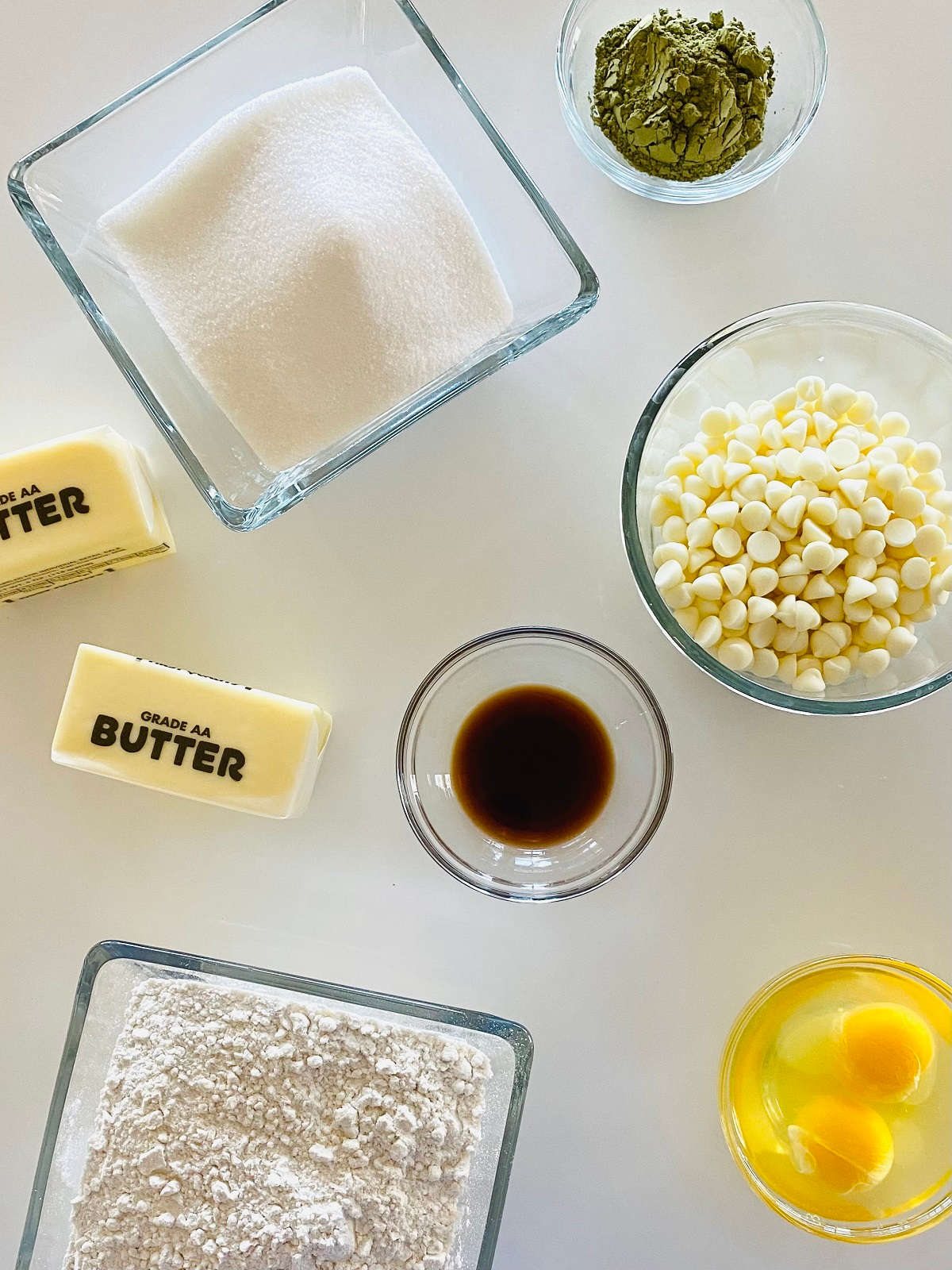 matcha brownies ingredients