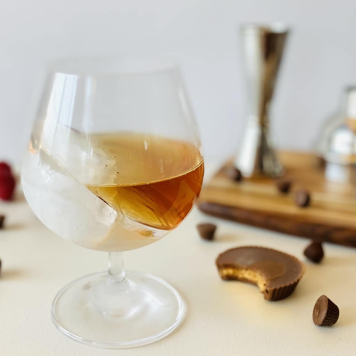 skrewball peanut butter whiskey with peanut butter cups around