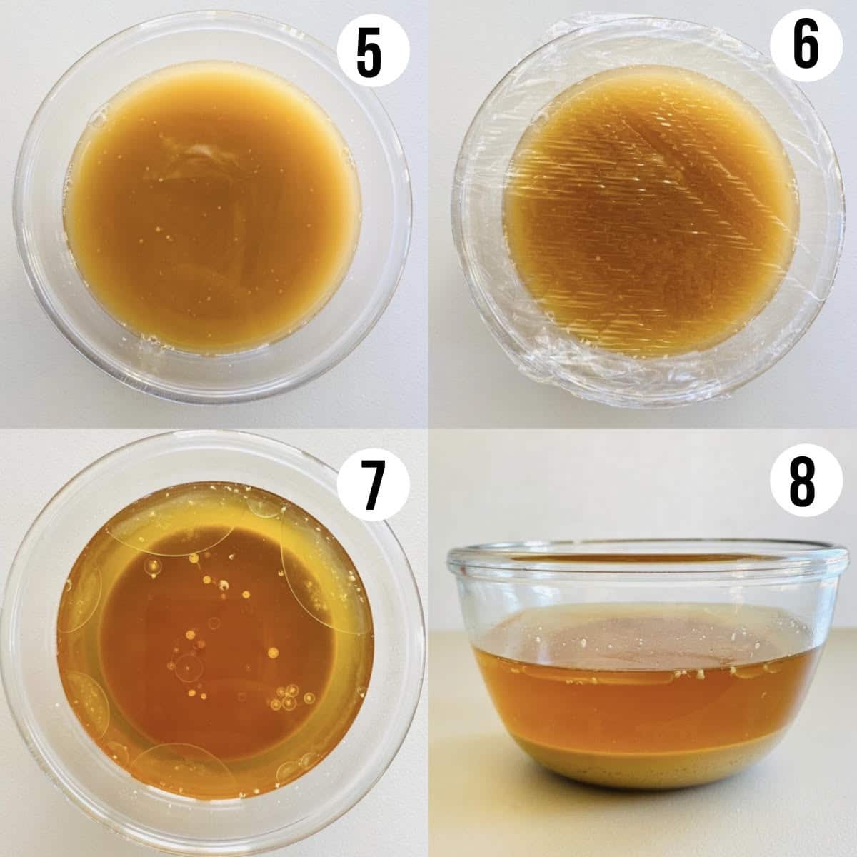 process shots 5 - 8 of how to make peanut butter whiskey