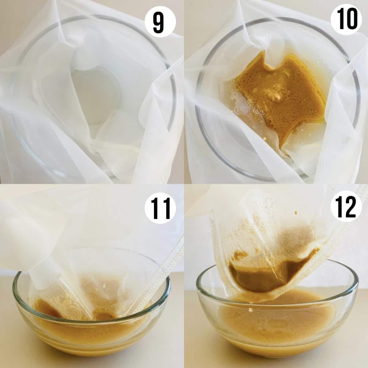 process shots 9-12 of how to make peanut butter whiskey