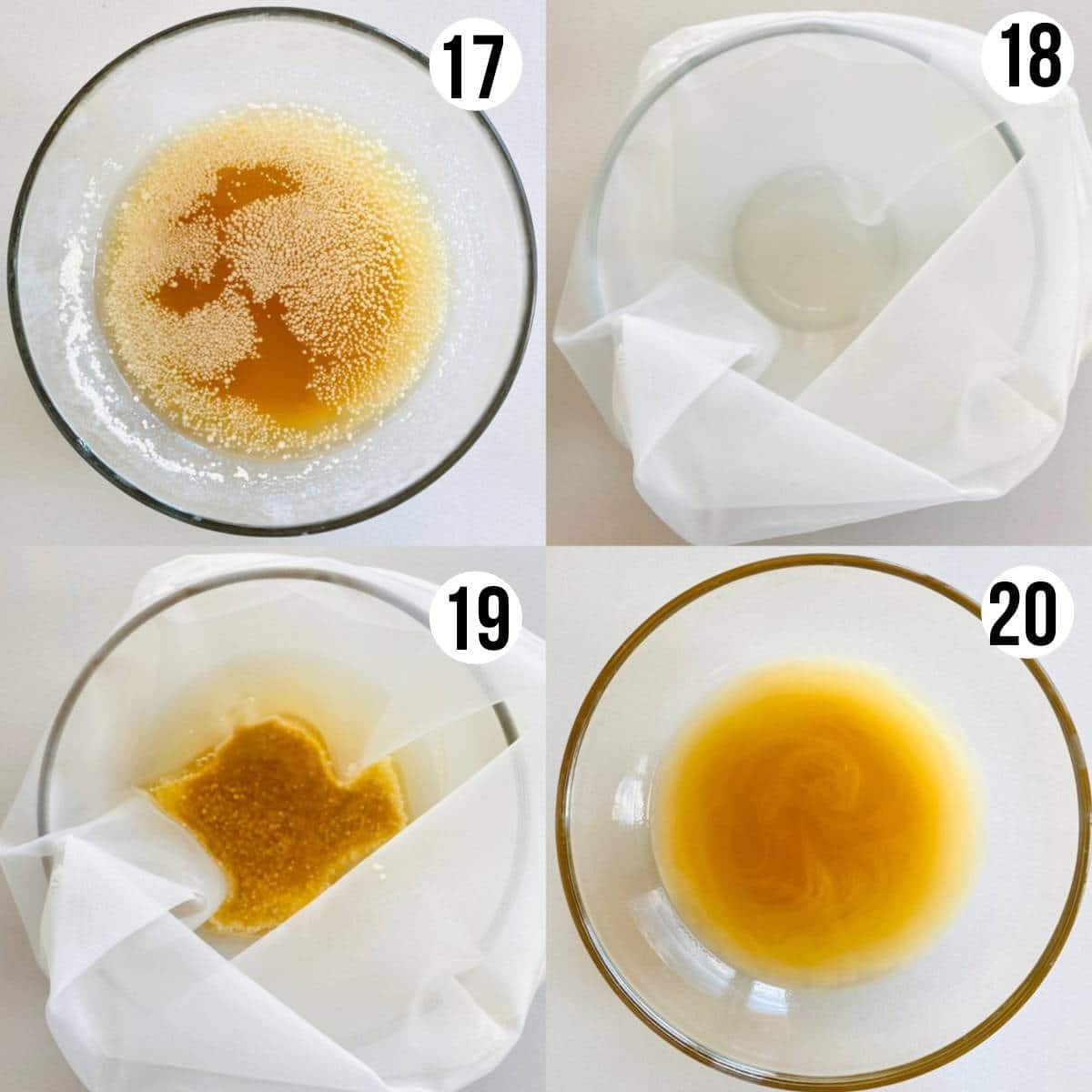 process shots 17-20 of how to make peanut butter whiskey