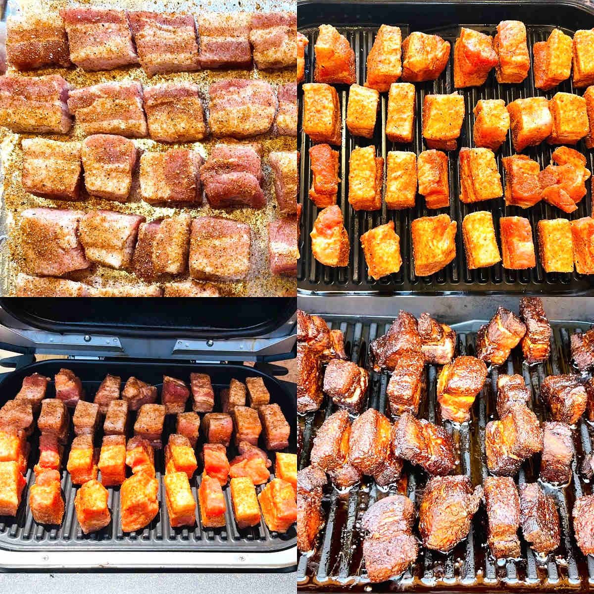 how to make burnt ends process shots 1 through 4.