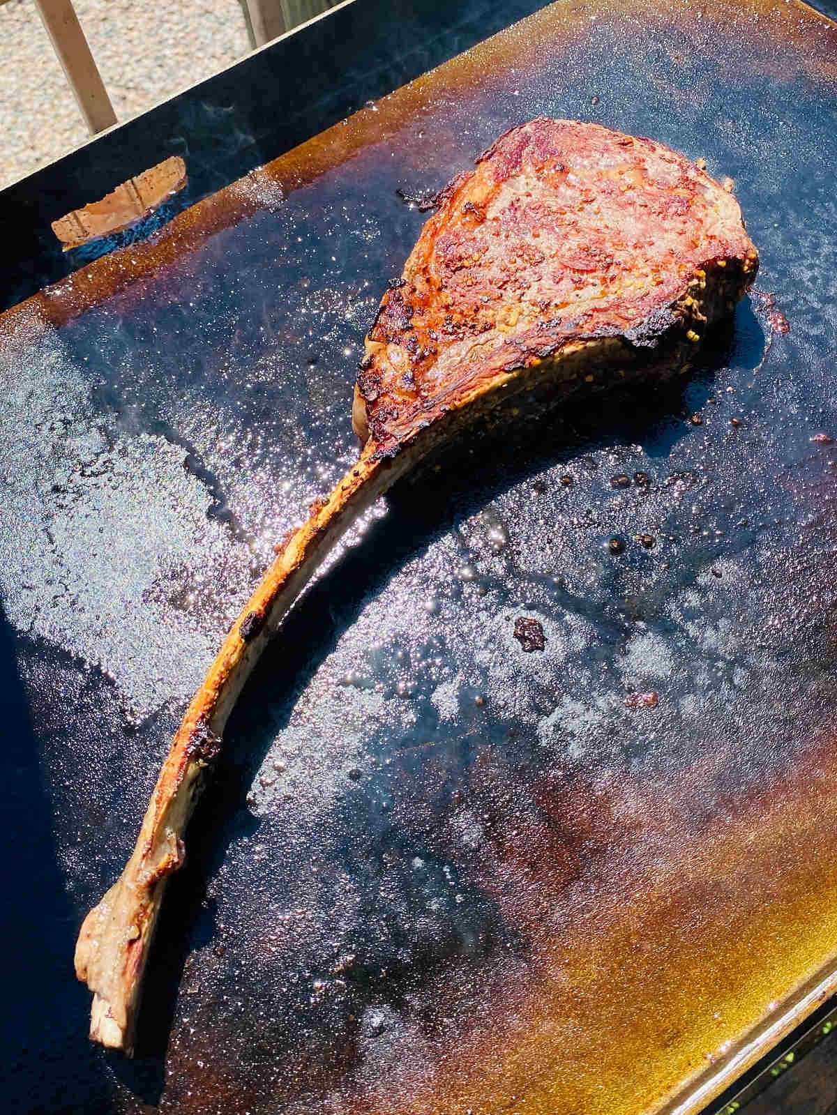 tomahawk steak reverse sear.