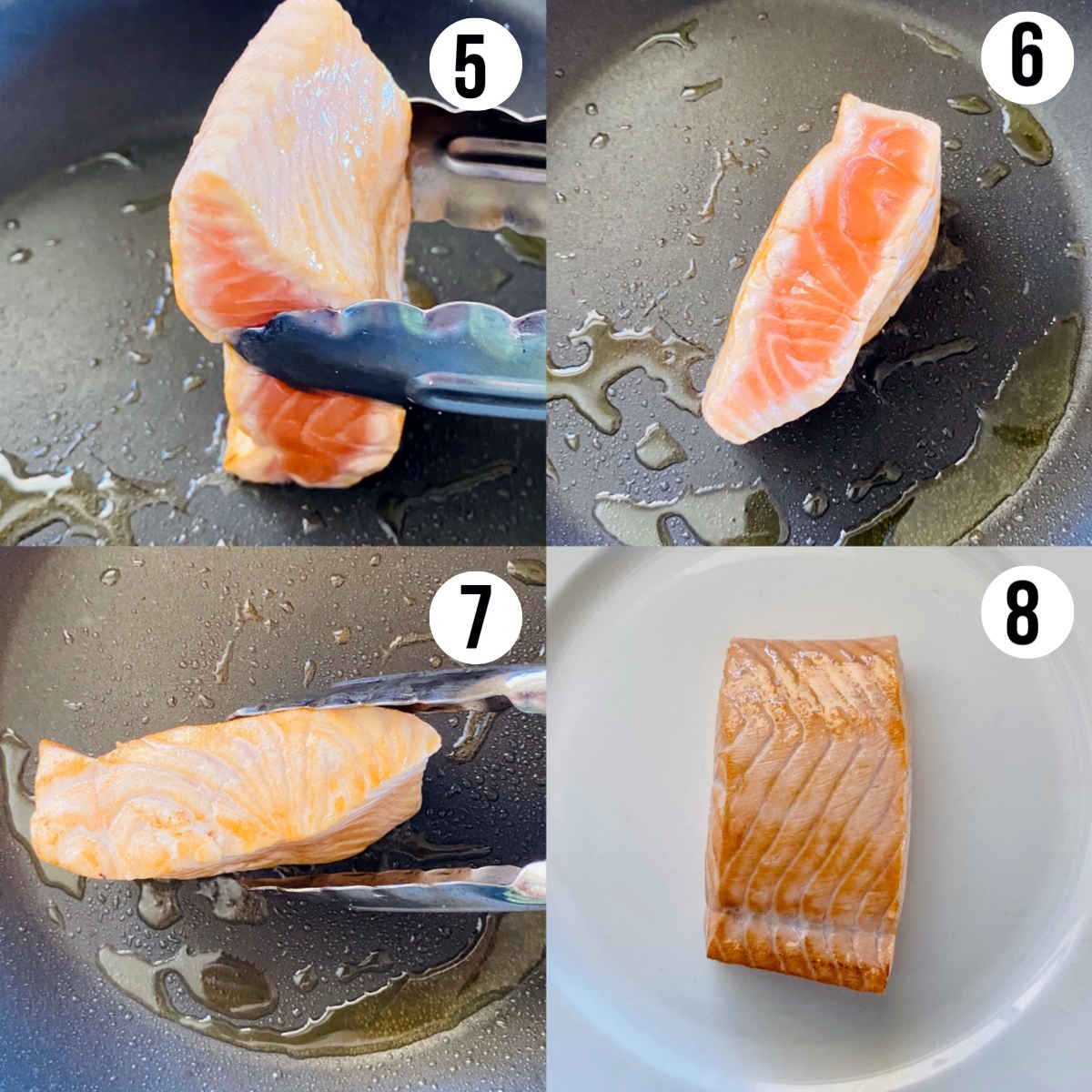 salmon tataki process shots 5 through 8