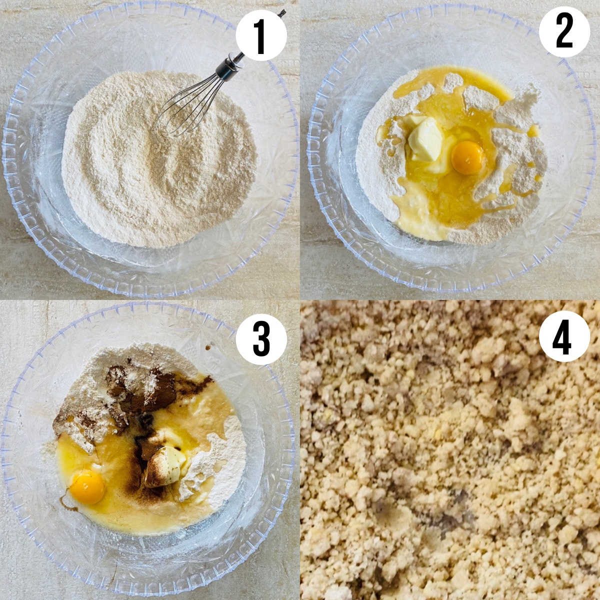 process shots 1 - 4 of snickerdoodles without cream of tartar