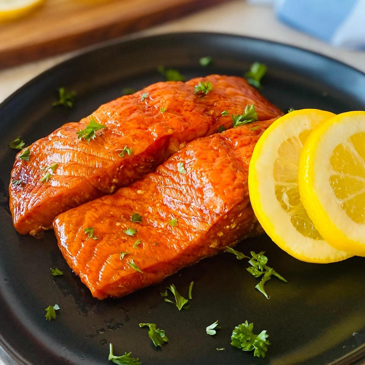 traeger smoked salmon on a plate.