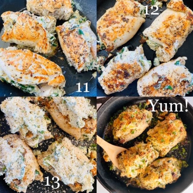 Spinach-Artichoke-Chicken-process shots