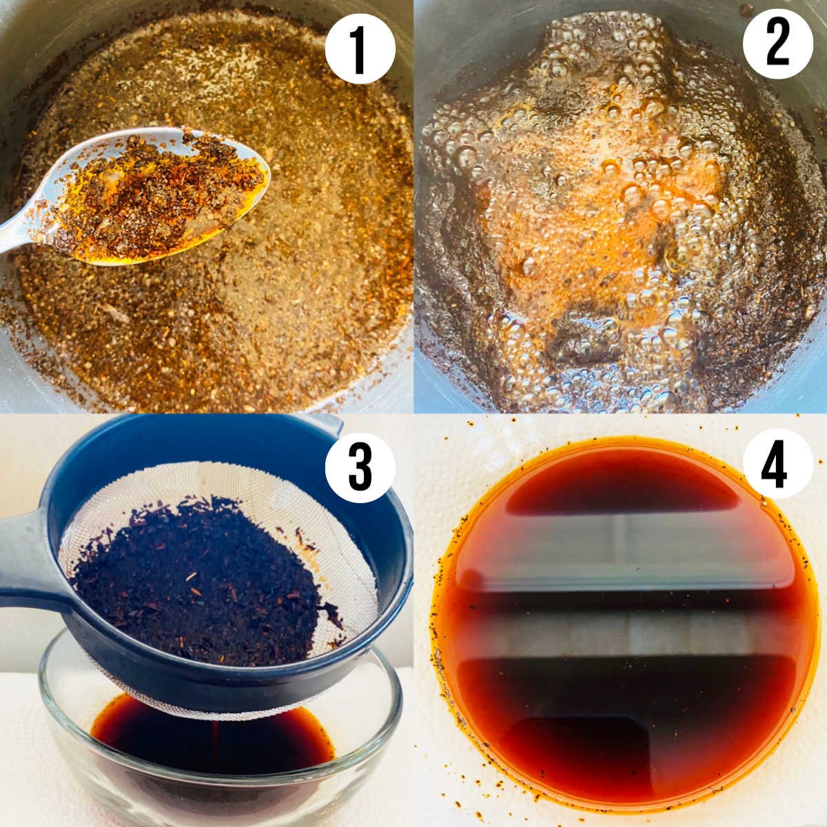 thai tea ice cream process shots 1-4