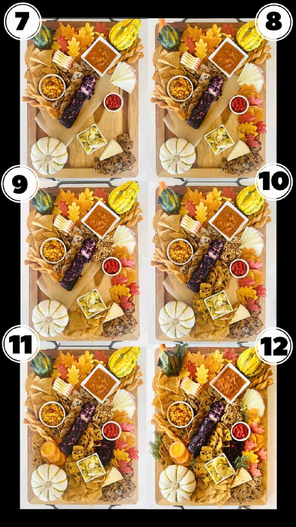 thanksgiving charcuterie board process shots 7 through 12