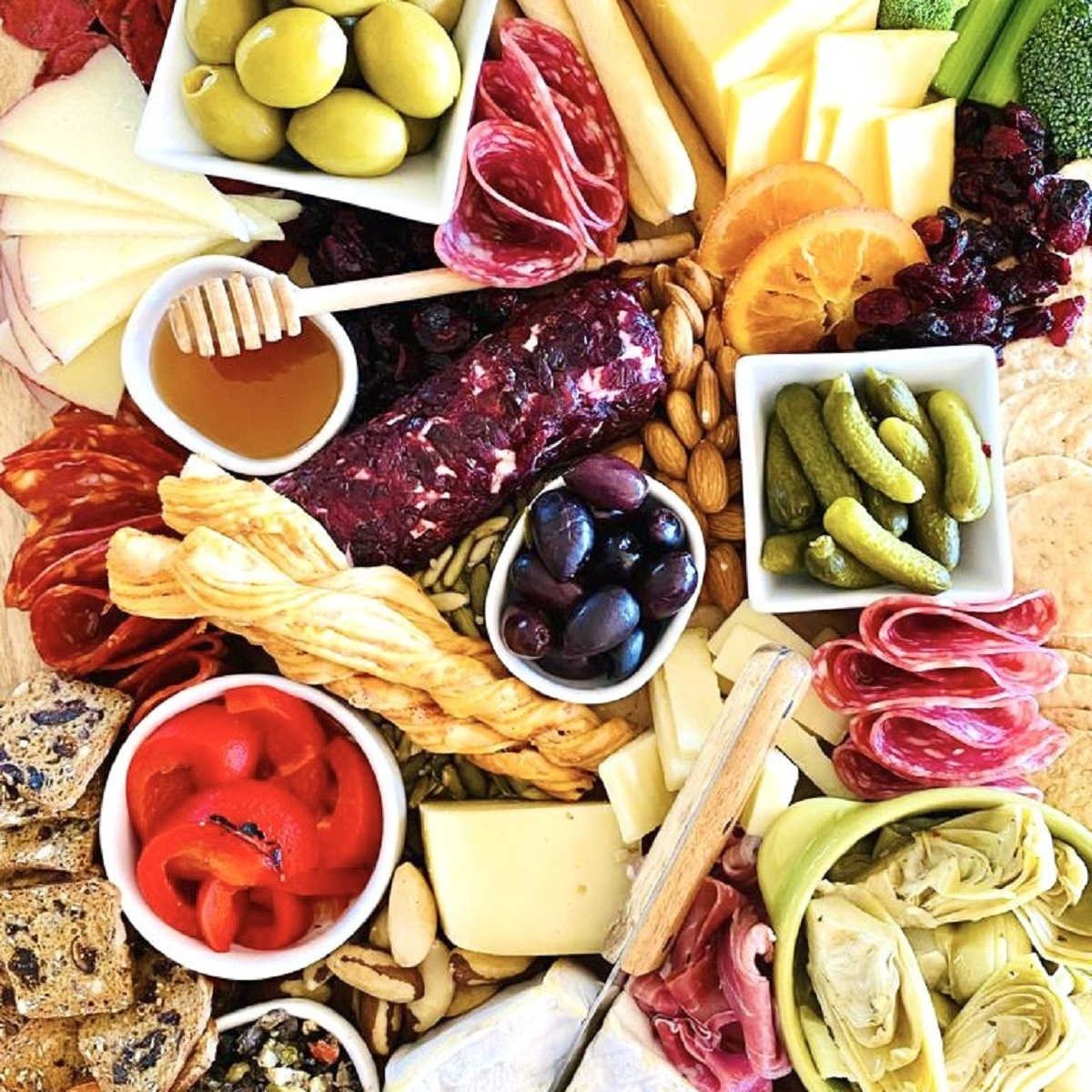 trader joe's charcuterie nuts fruits cheese meat and dips and spreads