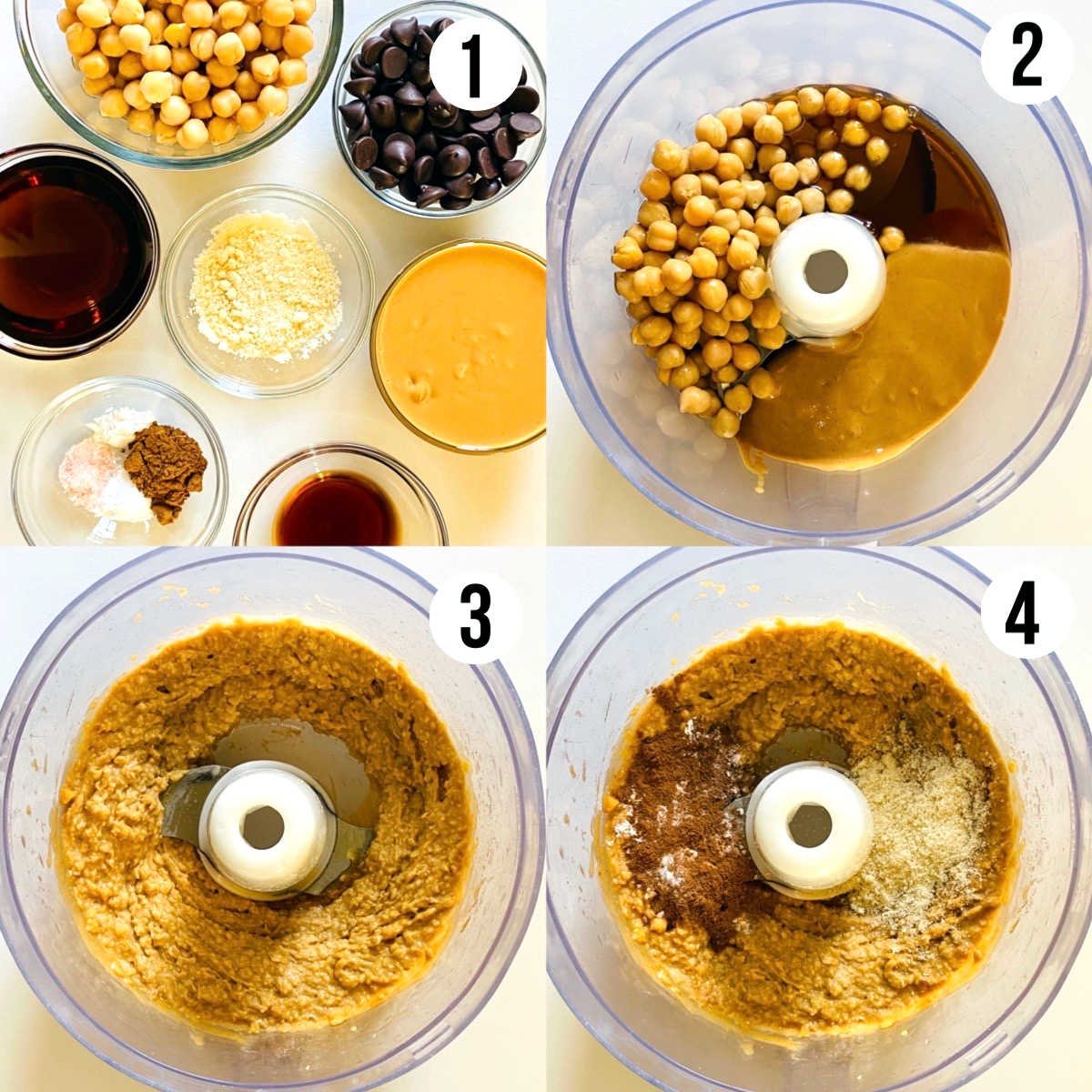 vegan blondies process shots 1 - 4