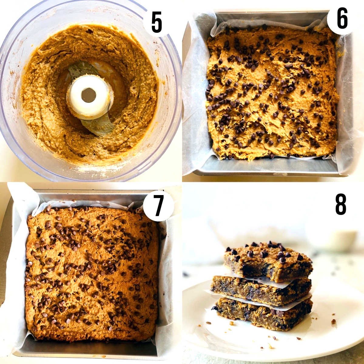 vegan blondies process shots 5-8