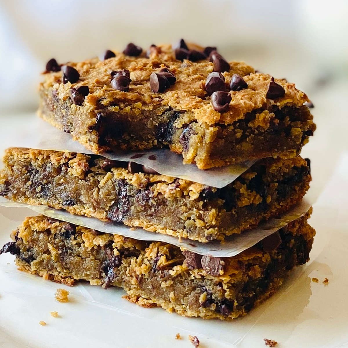 vegan peanut butter blondies
