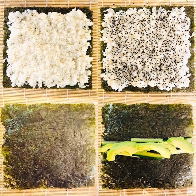 Vegetable-sushi-process-shots-steps-1-4