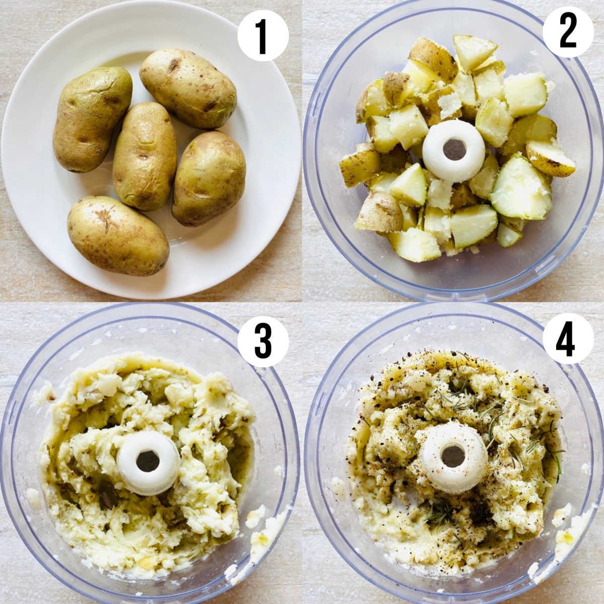 whole30 mashed potatoes process shots 1 through 4