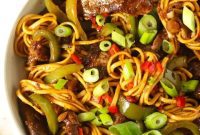 Sweet and Sticky Beef Noodle Stir Fry
