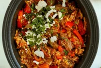 Slow Cooked Mediterranean Lamb Orzo with Feta