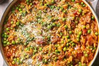Savory Chorizo Orzo Skillet
