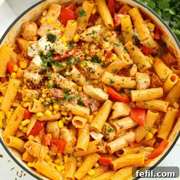 Simple midweek meal of peri peri chicken pasta.